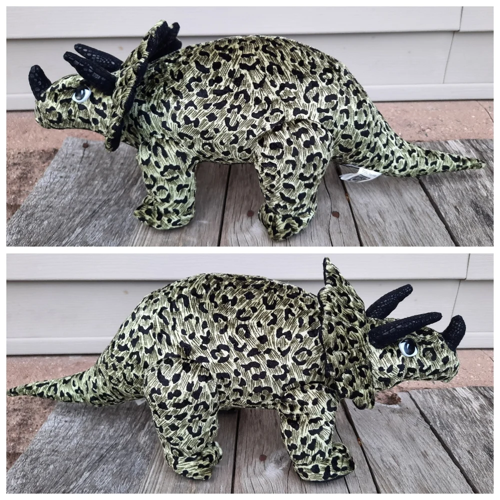 Vtg dinosaur plush triceratops 20